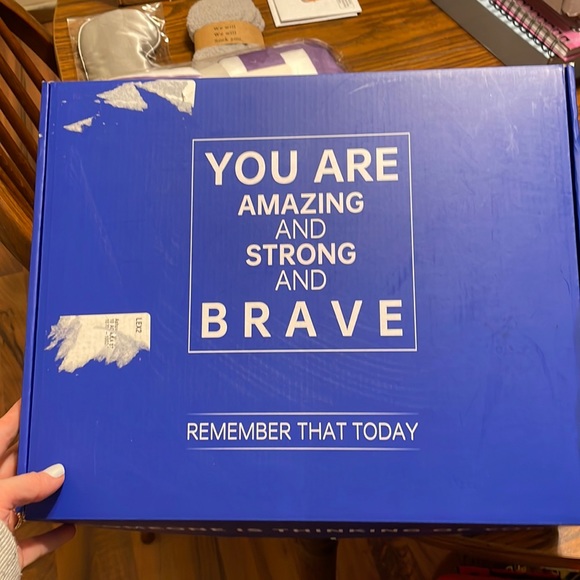 Inspirational box soft throw blacker 50” x 65” eye mask fuzzy socks and card - Picture 1 of 7